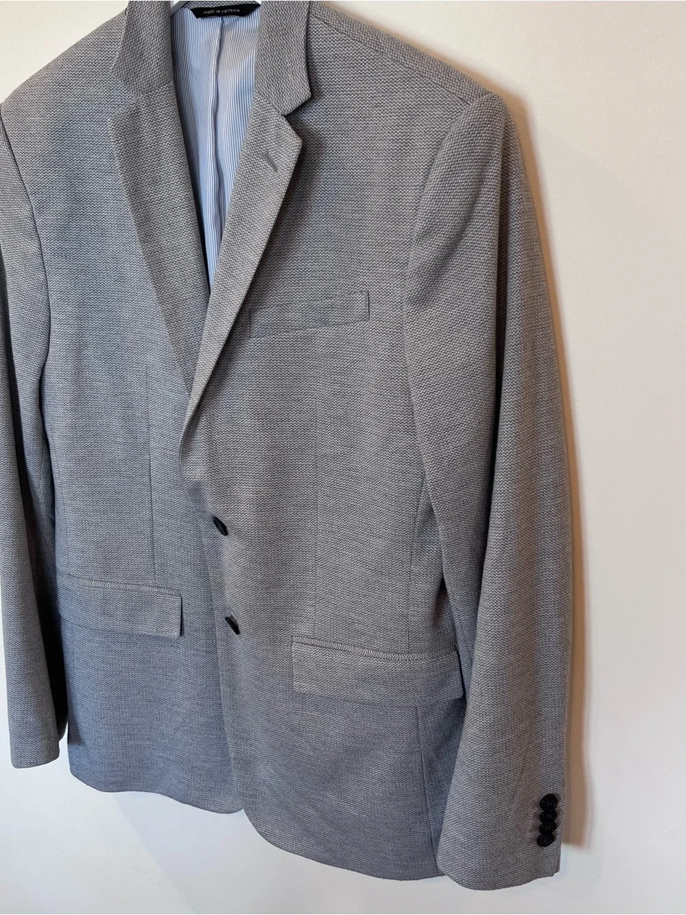 Banana Republic Mens Suit Jacket Size 38R Gray Two Button Sport Coat Preppy